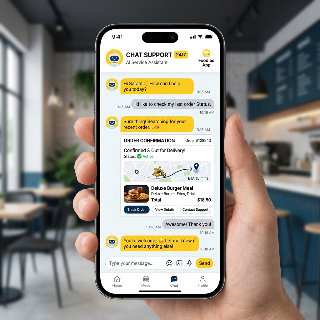 AI Customer Service interface mockup